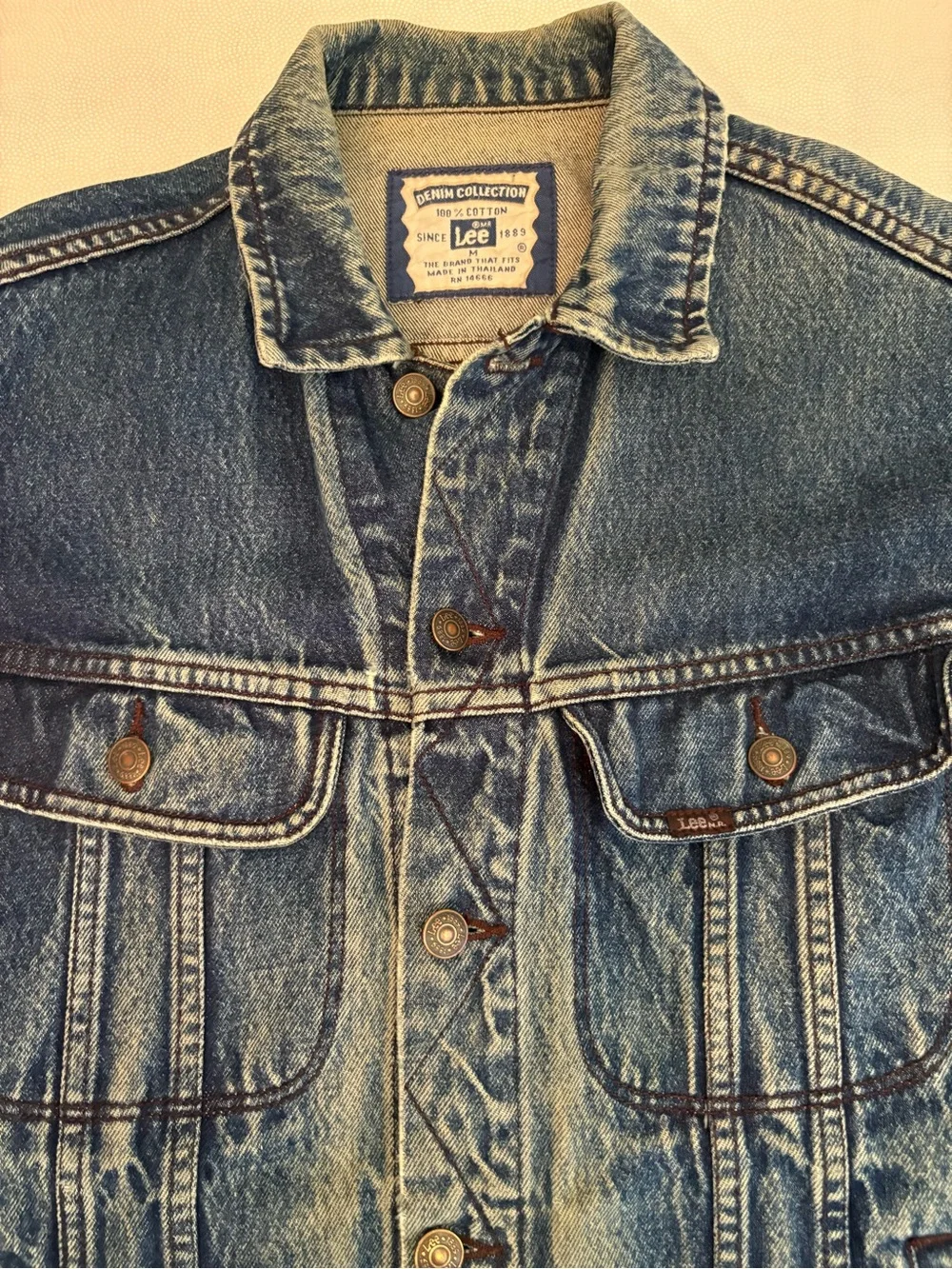 Vintage Lee Men's Distressed Vintage Blue Denim Jacket